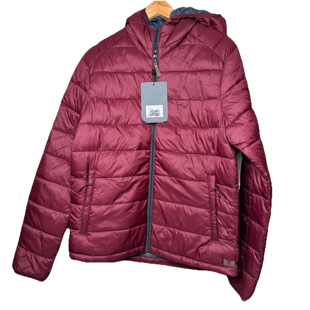 Zeroxposur Mens Quilted Puffer Jacket Full Zip NWT SZ- M Red/maroon 100% NYLON